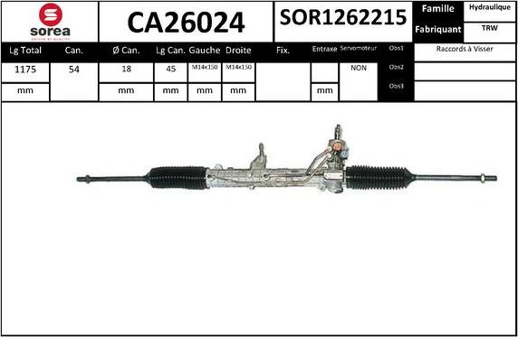 EAI CA26024 - Рульовий механізм, рейка autozip.com.ua