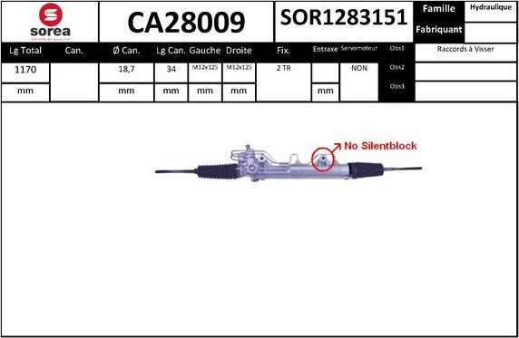 EAI CA28009 - Рульовий механізм, рейка autozip.com.ua