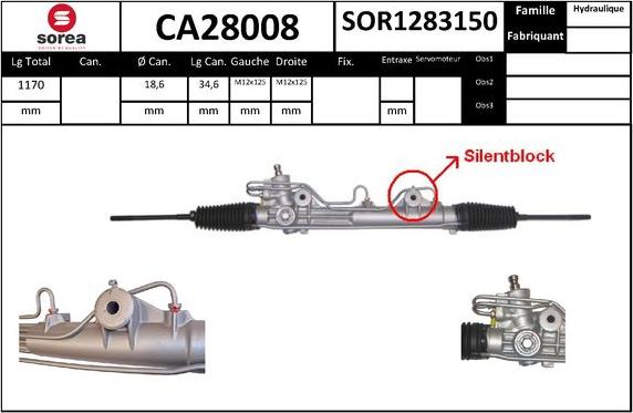 EAI CA28008 - Рульовий механізм, рейка autozip.com.ua