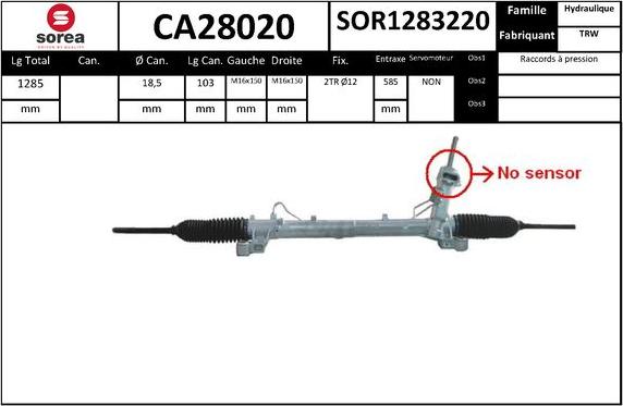 EAI CA28020 - Рульовий механізм, рейка autozip.com.ua