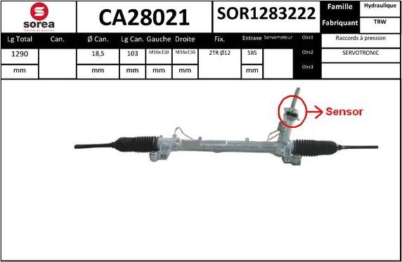 EAI CA28021 - Рульовий механізм, рейка autozip.com.ua