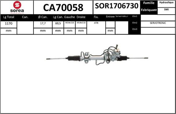 EAI CA70058 - Рульовий механізм, рейка autozip.com.ua