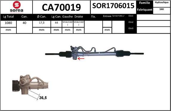 EAI CA70019 - Рульовий механізм, рейка autozip.com.ua