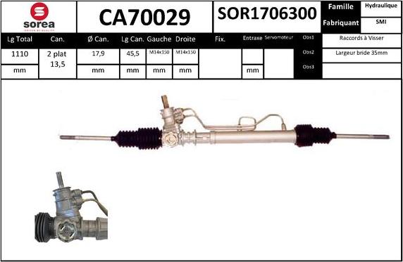 EAI CA70029 - Рульовий механізм, рейка autozip.com.ua