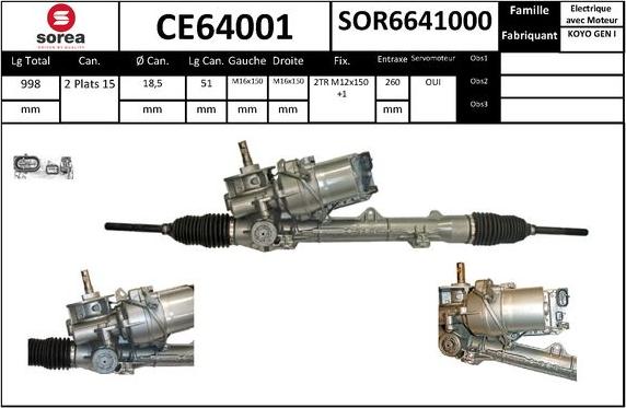 EAI CE64001 - Рульовий механізм, рейка autozip.com.ua
