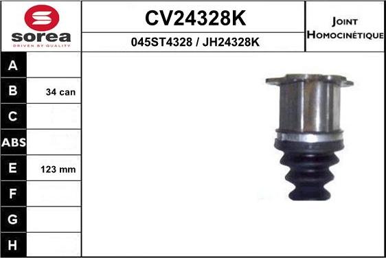 EAI CV24328K - Шарнір, ШРУС, приводний вал autozip.com.ua