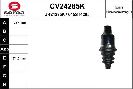EAI CV24285K - Шарнірний комплект, ШРУС, приводний вал autozip.com.ua