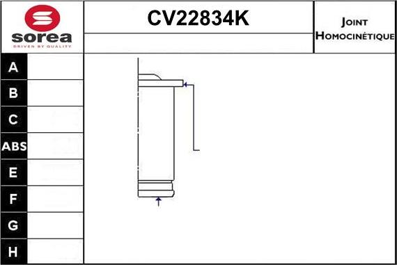 EAI CV22834K - Шарнірний комплект, ШРУС, приводний вал autozip.com.ua