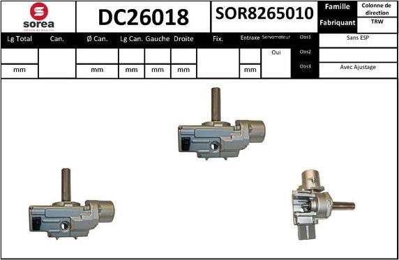 EAI DC26018 - Рульова колонка autozip.com.ua
