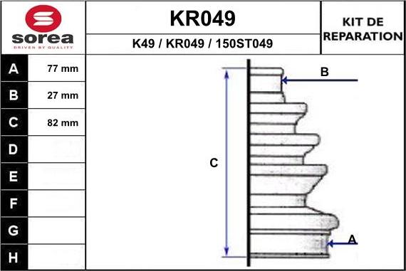 EAI KR049 - Пильник, приводний вал autozip.com.ua