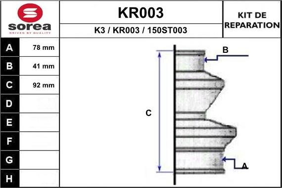 EAI KR003 - Пильник, приводний вал autozip.com.ua