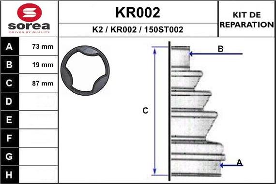 EAI KR002 - Пильник, приводний вал autozip.com.ua