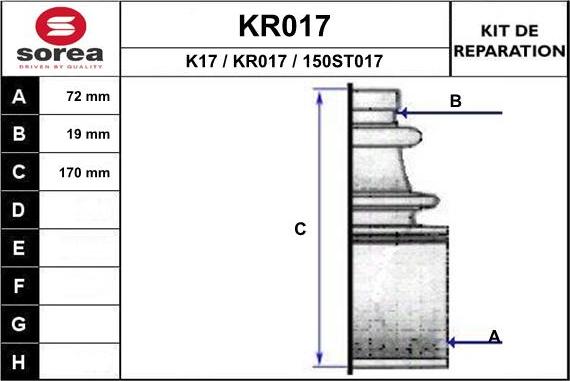EAI KR017 - Пильник, приводний вал autozip.com.ua