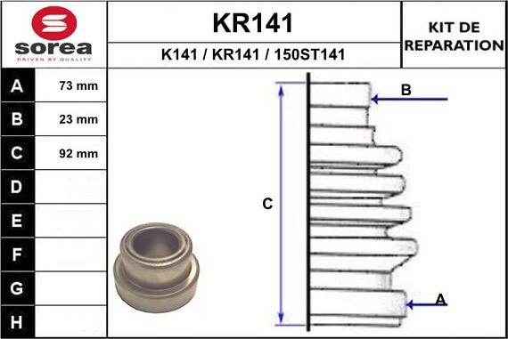 EAI KR141 - Пильник, приводний вал autozip.com.ua