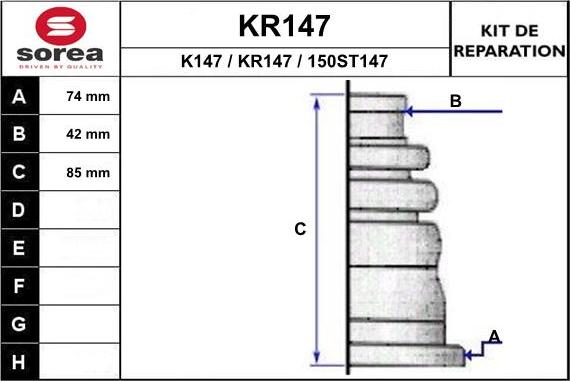 EAI KR147 - Пильник, приводний вал autozip.com.ua