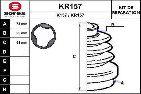 EAI KR157 - Пильник, приводний вал autozip.com.ua