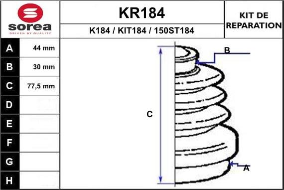 EAI KR184 - Пильник, приводний вал autozip.com.ua