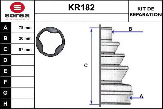 EAI KR182 - Пильник, приводний вал autozip.com.ua