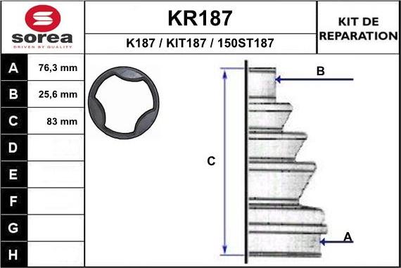 EAI KR187 - Пильник, приводний вал autozip.com.ua