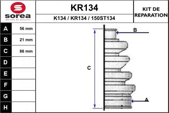 EAI KR134 - Пильник, приводний вал autozip.com.ua