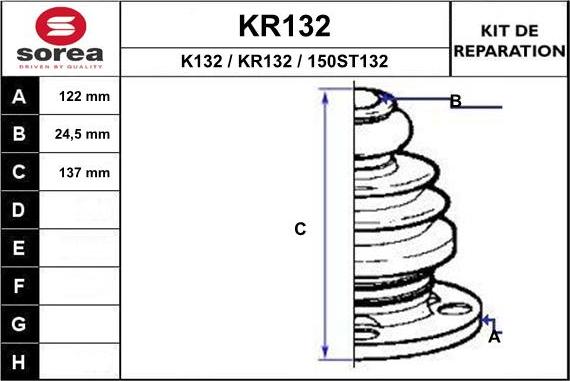 EAI KR132 - Пильник, приводний вал autozip.com.ua