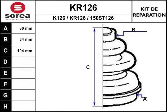 EAI KR126 - Пильник, приводний вал autozip.com.ua