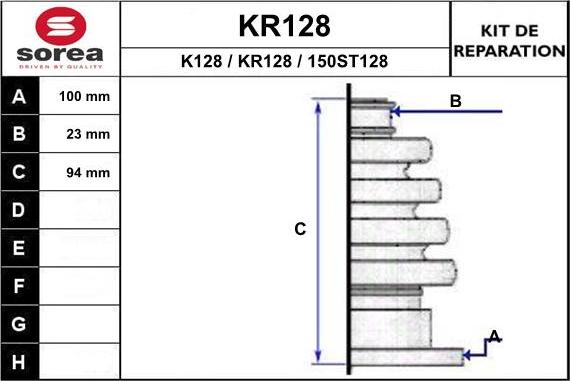 EAI KR128 - Пильник, приводний вал autozip.com.ua