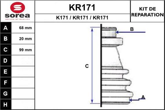 EAI KR171 - Пильник, приводний вал autozip.com.ua