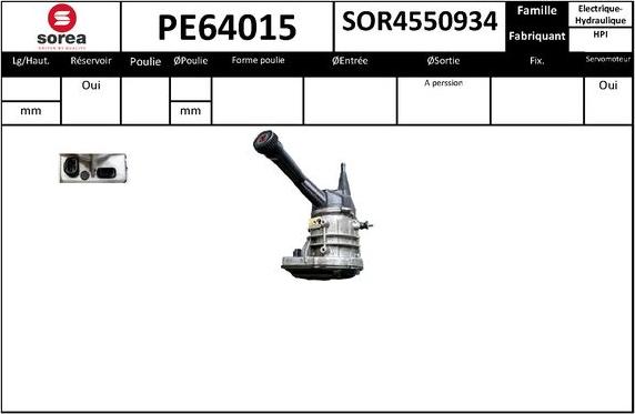 EAI PE64015 - Гідравлічний насос, рульове управління, ГУР autozip.com.ua