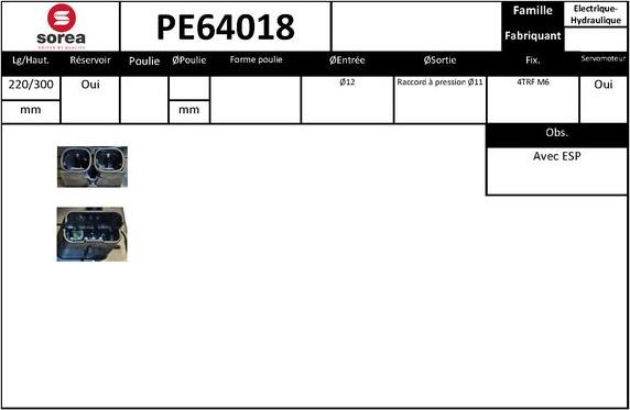 EAI PE64018 - Гідравлічний насос, рульове управління, ГУР autozip.com.ua