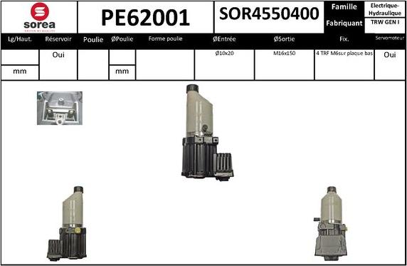 EAI PE62001 - Гідравлічний насос, рульове управління, ГУР autozip.com.ua