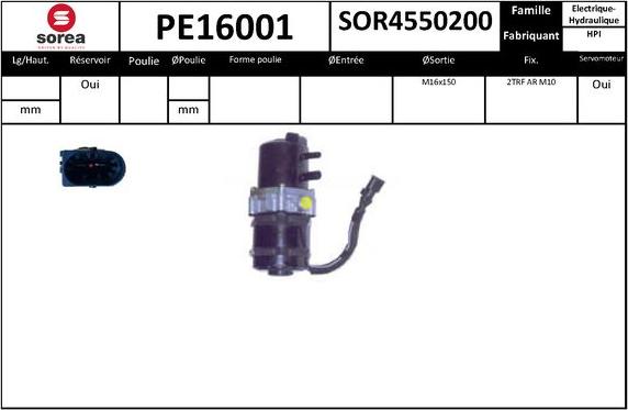 EAI PE16001 - Гідравлічний насос, рульове управління, ГУР autozip.com.ua