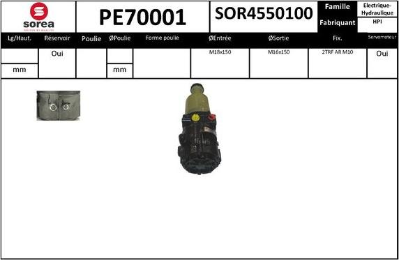 EAI PE70001 - Гідравлічний насос, рульове управління, ГУР autozip.com.ua