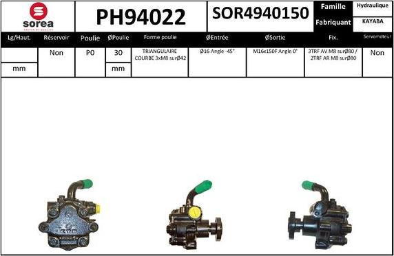 EAI PH94022 - Гідравлічний насос, рульове управління, ГУР autozip.com.ua