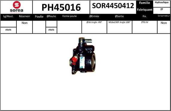 EAI PH45016 - Гідравлічний насос, рульове управління, ГУР autozip.com.ua