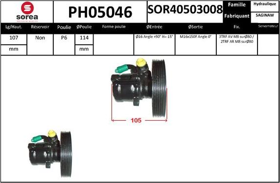 EAI PH05046 - Гідравлічний насос, рульове управління, ГУР autozip.com.ua