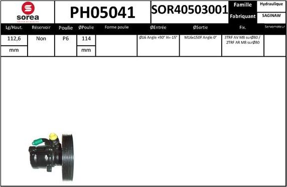 EAI PH05041 - Гідравлічний насос, рульове управління, ГУР autozip.com.ua