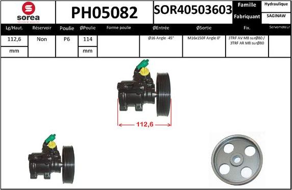 EAI PH05082 - Гідравлічний насос, рульове управління, ГУР autozip.com.ua