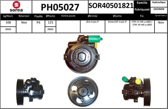 EAI PH05027 - Гідравлічний насос, рульове управління, ГУР autozip.com.ua