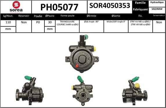 EAI PH05077 - Гідравлічний насос, рульове управління, ГУР autozip.com.ua