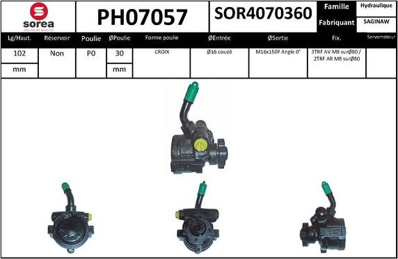 EAI PH07057 - Гідравлічний насос, рульове управління, ГУР autozip.com.ua