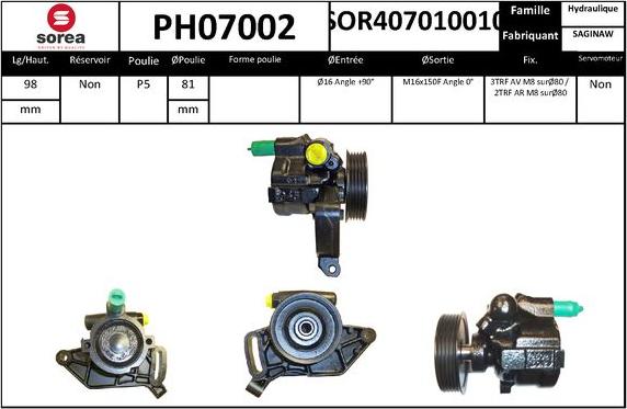 EAI PH07002 - Гідравлічний насос, рульове управління, ГУР autozip.com.ua