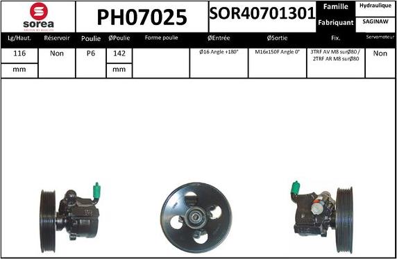 EAI PH07025 - Гідравлічний насос, рульове управління, ГУР autozip.com.ua
