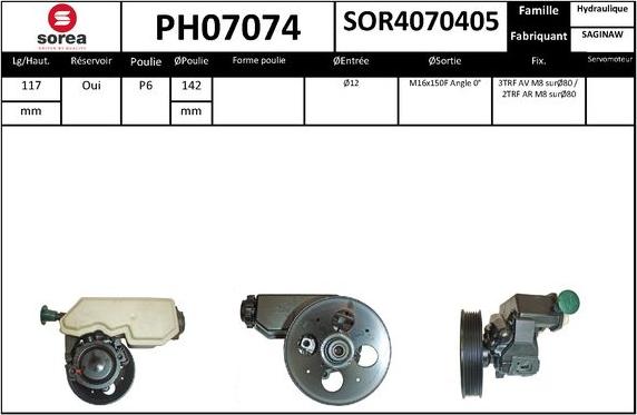 EAI PH07074 - Гідравлічний насос, рульове управління, ГУР autozip.com.ua