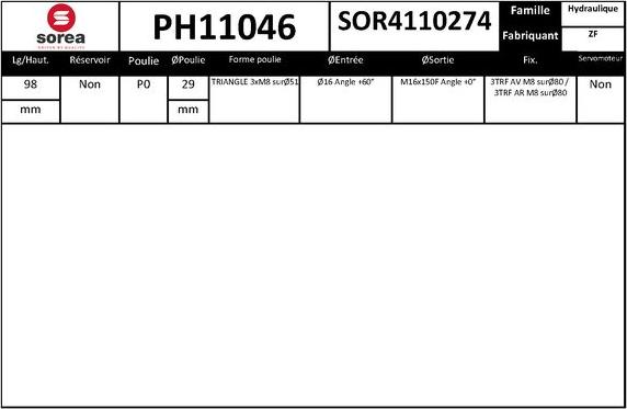 EAI PH11046 - Гідравлічний насос, рульове управління, ГУР autozip.com.ua