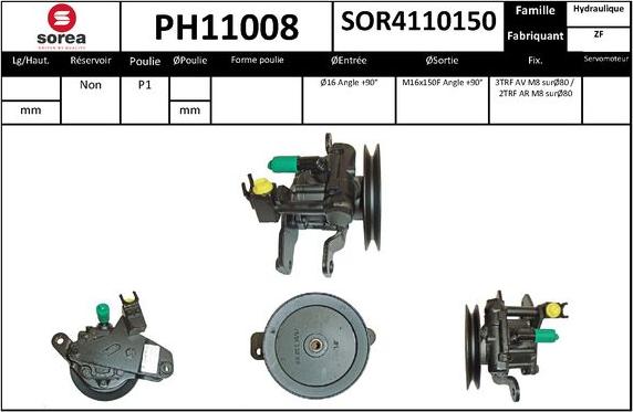 EAI PH11008 - Гідравлічний насос, рульове управління, ГУР autozip.com.ua