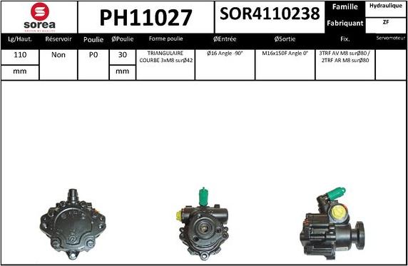 EAI PH11027 - Гідравлічний насос, рульове управління, ГУР autozip.com.ua