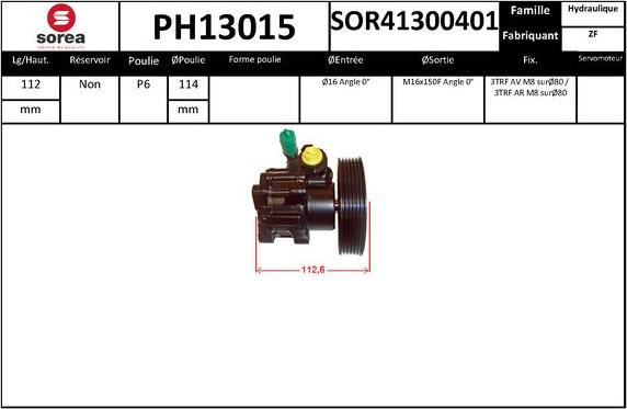 EAI PH13015 - Гідравлічний насос, рульове управління, ГУР autozip.com.ua