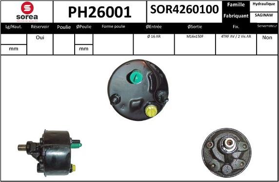 EAI PH26001 - Гідравлічний насос, рульове управління, ГУР autozip.com.ua