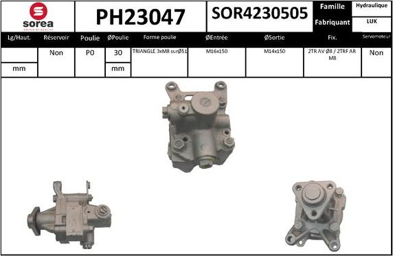 EAI PH23047 - Гідравлічний насос, рульове управління, ГУР autozip.com.ua